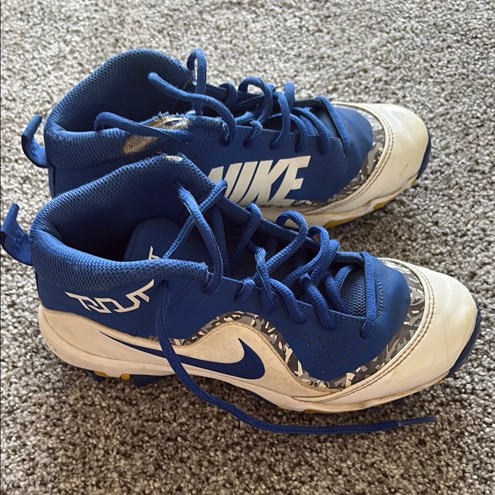 Nike Blue and White Cleats